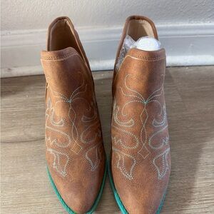 Brown Western Ankle Boots